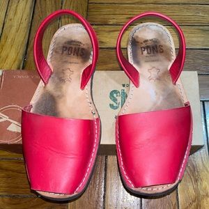 Red pons sandals